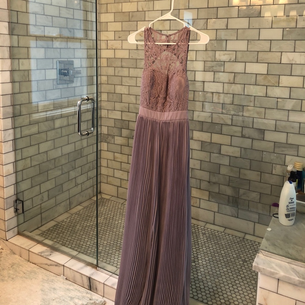 NEW. Never worn. Grey lace formal dress.